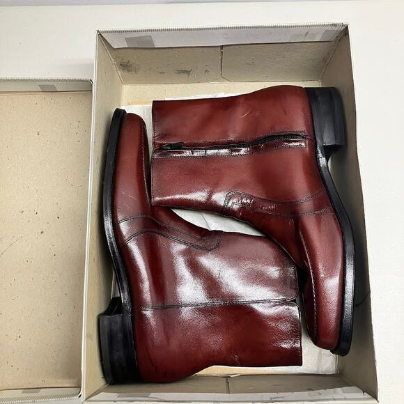 Florsheim Essex Moc Toe Zipper BEATLES Boot VINTAGE Black Cherry Mens Size 10 - Picture 14 of 15